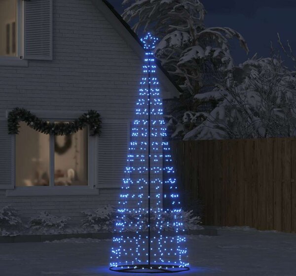 VidaXL LED vánoční strom Ocel [4016455] Barva: Modrá, Velikost: 300 cm