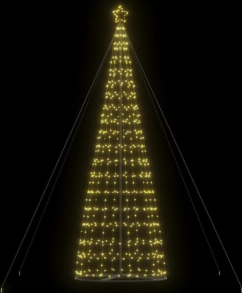 VidaXL LED vánoční strom Ocel [4016455] Barva: Modrá, Velikost: 300 cm
