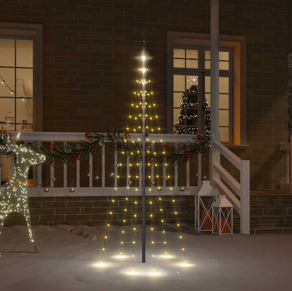 VidaXL Vánoční stromek na stožár 732 studených bílých LED diod [343520] Barva: Studená bílá, Velikost: 180 x 70 cm