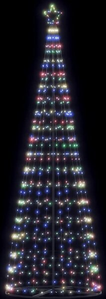 VidaXL LED vánoční strom Ocel [4016455] Barva: Modrá, Velikost: 300 cm