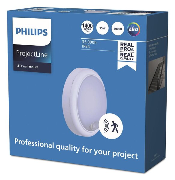 Philips LED nástěnné svítidlo Projectline rnd 1400lm 4000K pohybový senzor IP54