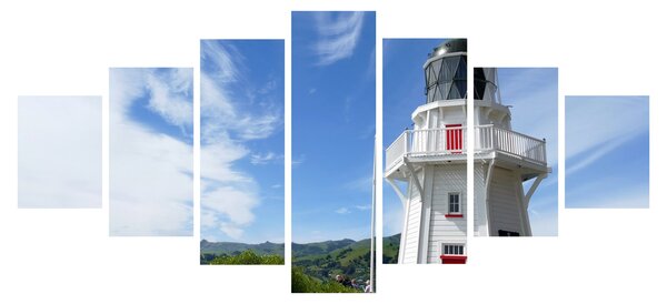 Obraz majáku Akaroa, Nový Zéland (210x100 cm)