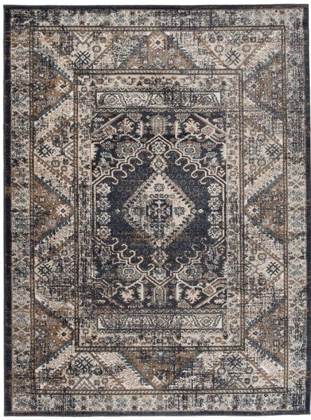 Makro Abra Kusový koberec klasický DUBAI L429B antracitový Rozměr: 80x150 cm