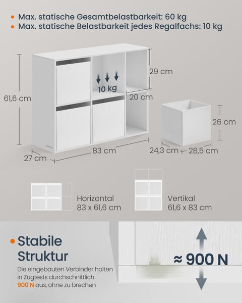 Úložná police se 4 stohovatelnými boxy LBC196W01