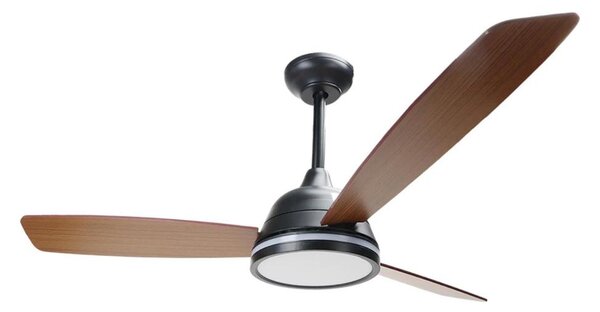 ZEVENTI - LED Stmívat stropní ventilátor LED/20W/230V 2700-6500K 132cm hnědá+DO
