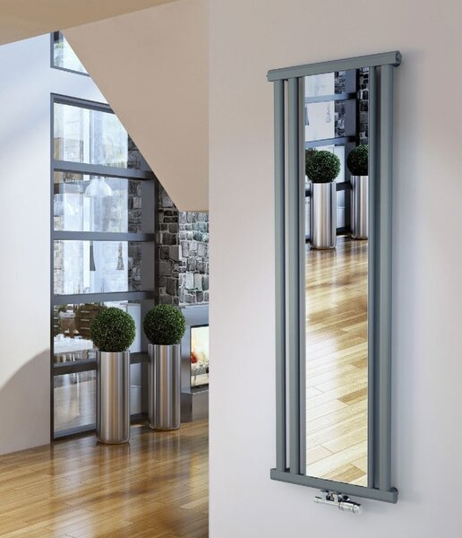 Regnis Kalipso Mirror, topné těleso 500x1200mm se středovým připojením 50mm, 625W, bílá, KALIPSOLUSTRO/1200/500/D5/WHITE