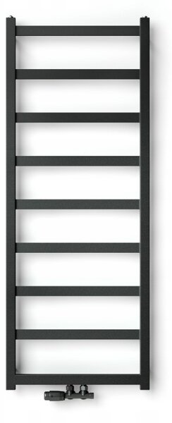 Regnis DEX, topné těleso 430x730mm se středovým připojením 50mm, 396W, černá matná, DEX70/40/D5/BLACK