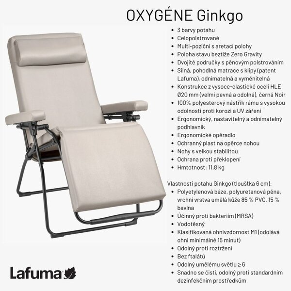 Profi zdravotní relaxační křeslo OXYGÈNE šedá Empreinte