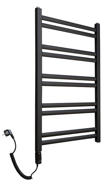 Regnis Retro, topné těleso 440x900mm se středovým připojením 50mm, 436W, černá matná, RETRO90/40/D5/BLACK