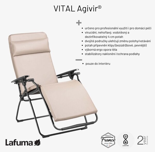 Profi zdravotní relaxační křeslo VITAL šedá Charbon