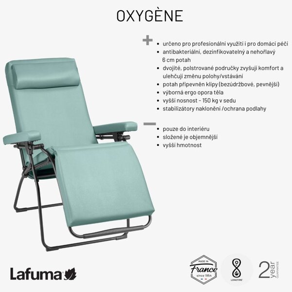 Profi zdravotní relaxační křeslo OXYGÈNE šedá Empreinte