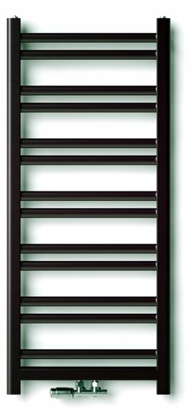 Regnis Retro, topné těleso 440x900mm se středovým připojením 50mm, 436W, černá matná, RETRO90/40/D5/BLACK
