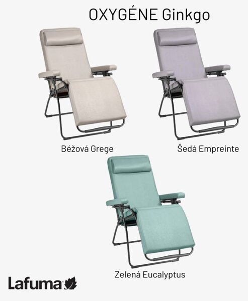 Profi zdravotní relaxační křeslo OXYGÈNE šedá Empreinte