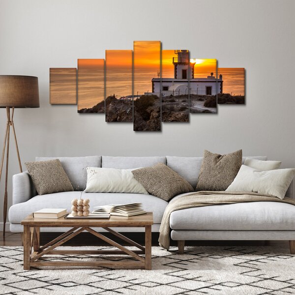 Obraz majáku při západu slunce (210x100 cm)