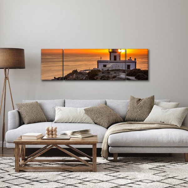 Obraz majáku při západu slunce (170x50 cm)