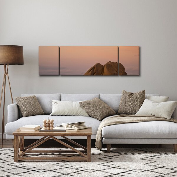 Obraz západu slunce ve skalách (170x50 cm)