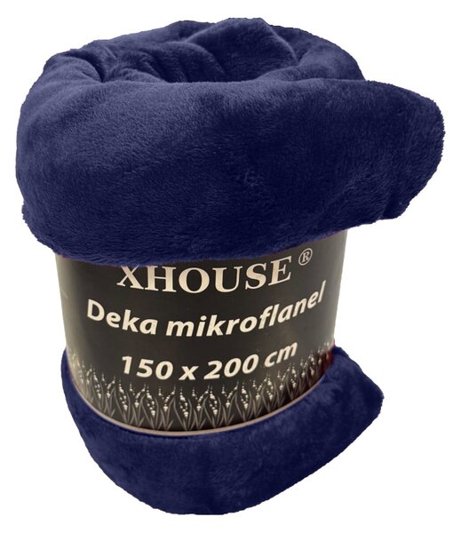 Bazyl.cz Mikroflanelová deka 150x200 cm. - Tmavě modrá