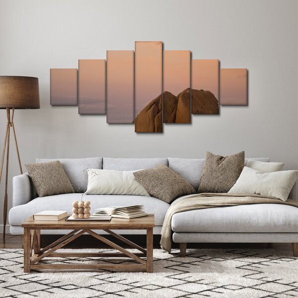 Obraz západu slunce ve skalách (210x100 cm)