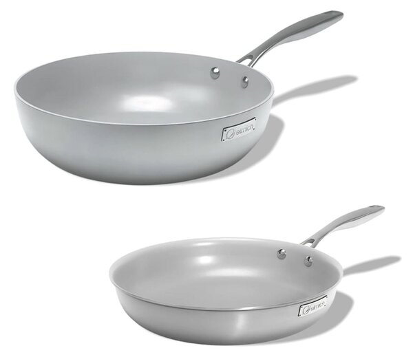 Elmich Sada nerezových pánví s keramickým povrchem Tria Ceramic, Wok a standardní pánev