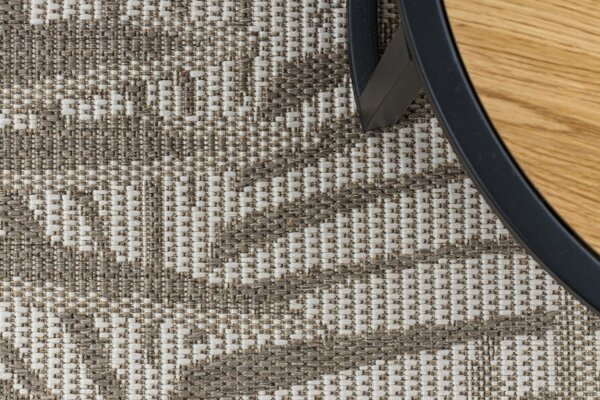 Koberec SIZAL FLOORLUX 20504 listí, tmavě šedý / šampaňské