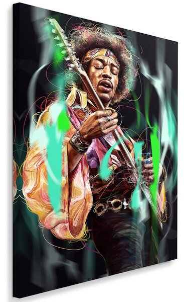 Obraz na plátně Portrét Jimiho Hendrixe - Dmitry Belov Rozměry: 40 x 60 cm