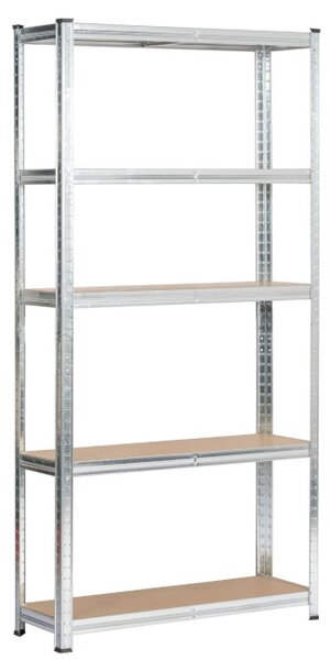 Kovový regál 90x30x180 cm stříbrný