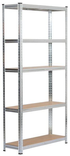 Kovový regál 90x30x180 cm stříbrný