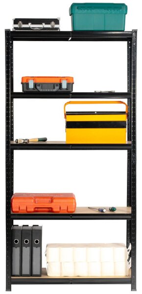 Set 2 kovových regálů 90x40x180 černý