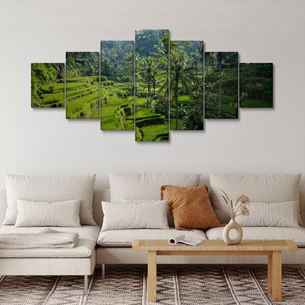 Obraz rýžových teras Tegalalang, Bali (210x100 cm)