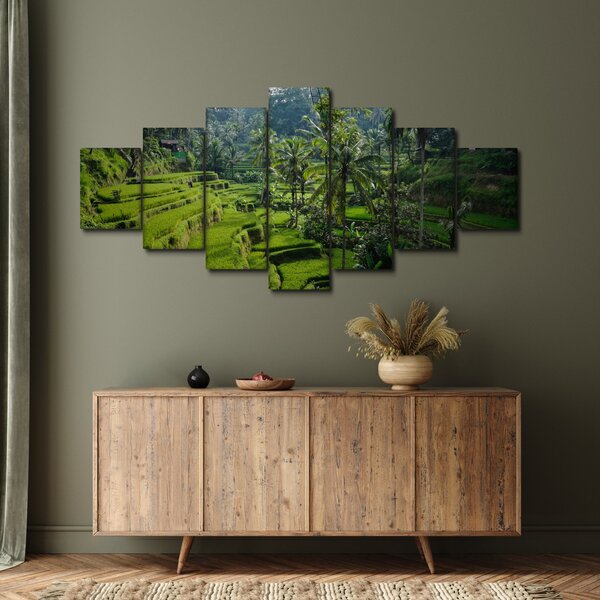 Obraz rýžových teras Tegalalang, Bali (210x100 cm)