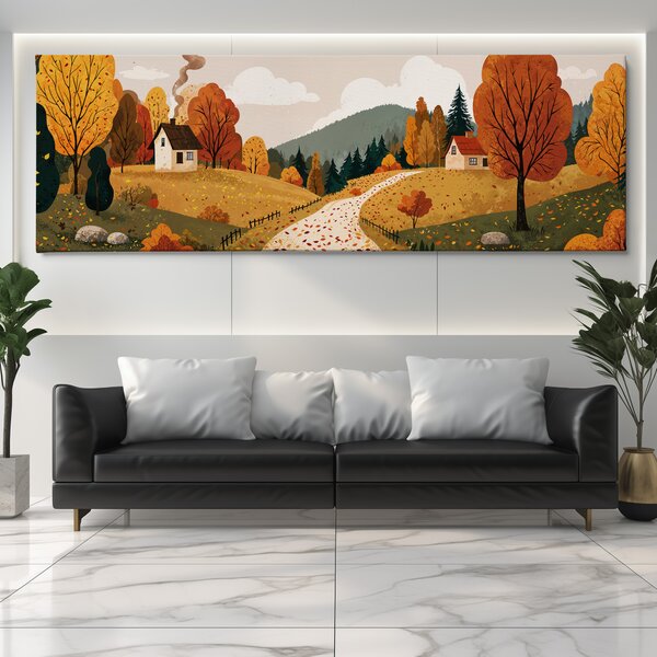 Obraz na plátně - Za lesem na Výrovce FeelHappy.cz Velikost obrazu (šířka x výška): 60 x 20 cm