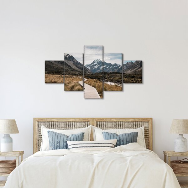 Obraz - Chodník v údolí hory Mt. Cook (125x70 cm)