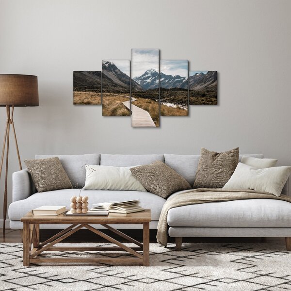 Obraz - Chodník v údolí hory Mt. Cook (125x70 cm)