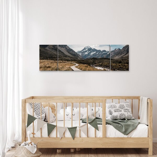 Obraz - Chodník v údolí hory Mt. Cook (170x50 cm)