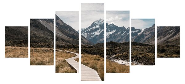 Obraz - Chodník v údolí hory Mt. Cook (210x100 cm)