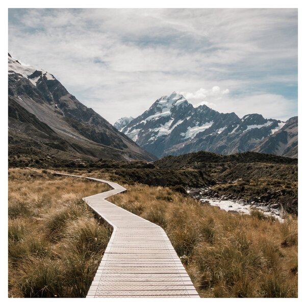 Obraz - Chodník v údolí hory Mt. Cook (30x30 cm)