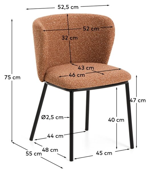 Kave Home Terakotová jídelní židle Ciselia