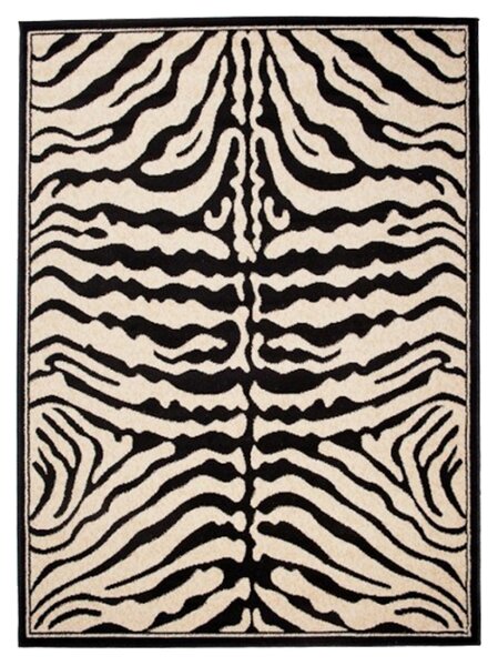 Makro Abra Kusový koberec ATLAS J315B Zebra černý bílý Rozměr: 70x130 cm