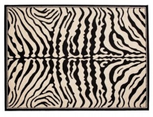 Makro Abra Kusový koberec ATLAS J315B Zebra černý bílý Rozměr: 70x130 cm