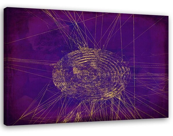 Obraz na plátně Zlatý kruh na fialovém pozadí - Andrea Haase Rozměry: 60 x 40 cm