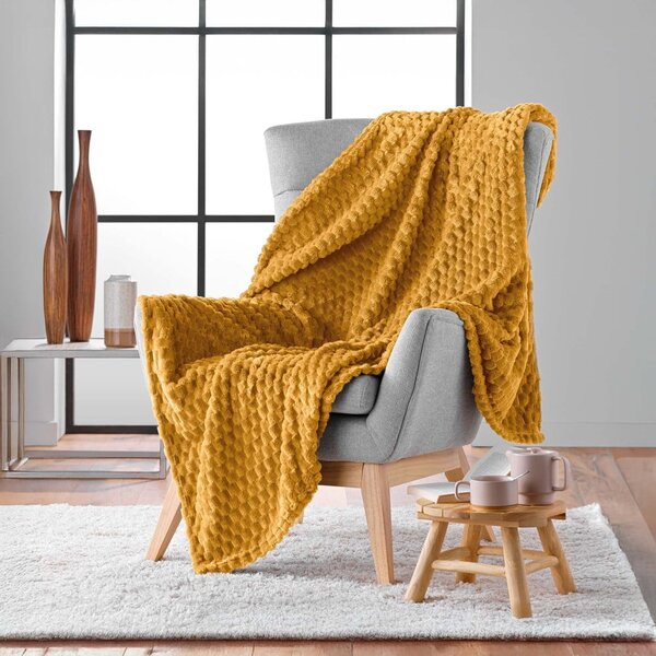 Okrově žlutá deka z mikroflanelu 125x150 cm Mini Frosty – douceur d'intérieur