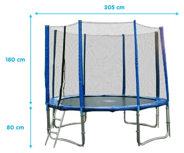 GoodJump GoodJump 4UPVC trampolína 305 cm s ochrannou sítí + žebřík + krycí plachta