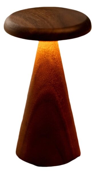 LED stolní lampa v tmavě přírodní barvě s dřevěným stínidlem (výška 21 cm) Sylva – Gingko