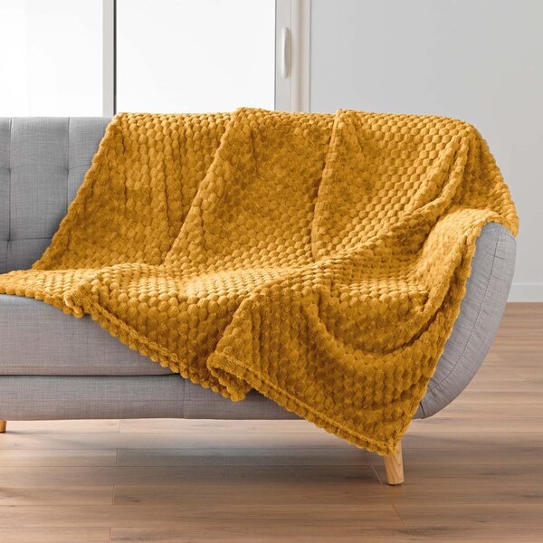 Okrově žlutá deka z mikroflanelu 125x150 cm Mini Frosty – douceur d'intérieur