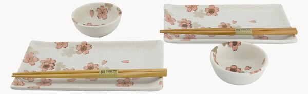 Sada porcelánového nádobí na sushi Sakura, pro 2 osoby, 6 dílů