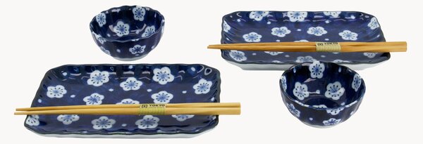 Sada porcelánového nádobí na sushi Ume, pro 2 osoby, 6 dílů