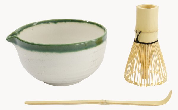 Sada porcelánového nádobí na matcha Oribe, 3 díly