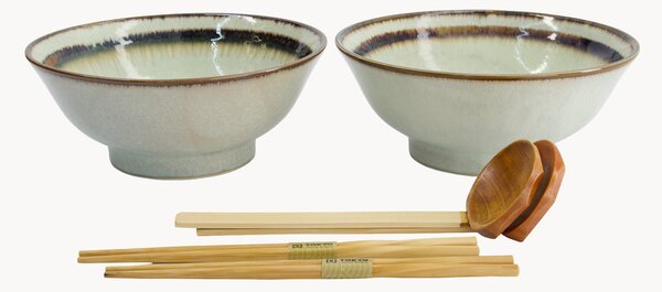 Sada porcelánového nádobí na ramen Wasabi, pro 2 osoby, 6 dílů