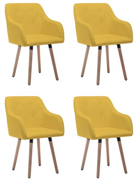 Jídelní židle 4 ks hořcicově žluté textil