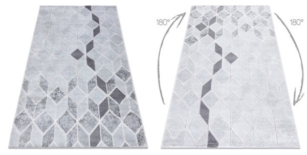 Koberec MEFE B400 Kostka, geometrický 3D strukturální - šedý